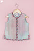 Cambric Cotton Quilted Vest In Block Print